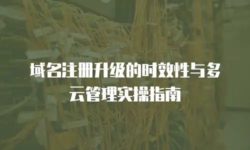 域名注册升级的时效性与多云管理实操指南