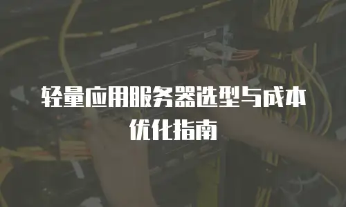 轻量应用服务器选型与成本优化指南
