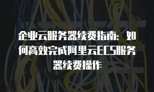 企业云服务器续费指南：如何高效完成阿里云ECS服务器续费操作