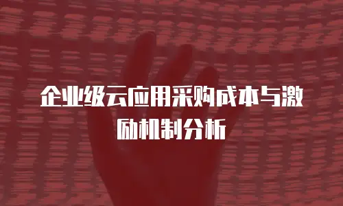 企业级云应用采购成本与激励机制分析