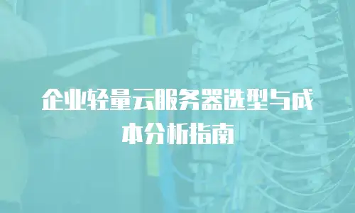 企业轻量云服务器选型与成本分析指南