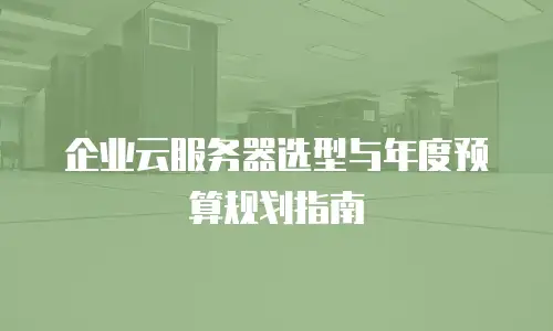企业云服务器选型与年度预算规划指南