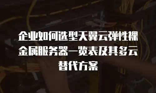 企业如何选型天翼云弹性裸金属服务器一览表及其多云替代方案