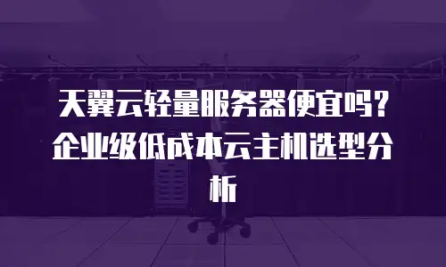 天翼云轻量服务器便宜吗？企业级低成本云主机选型分析