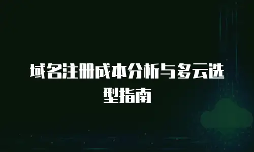 域名注册成本分析与多云选型指南