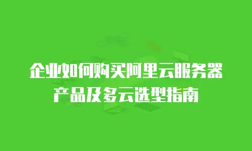 企业如何购买阿里云服务器产品及多云选型指南