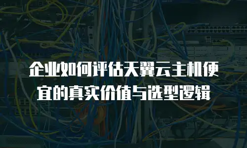 企业如何评估天翼云主机便宜的真实价值与选型逻辑