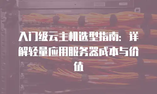 入门级云主机选型指南：详解轻量应用服务器成本与价值