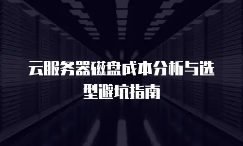 云服务器磁盘成本分析与选型避坑指南