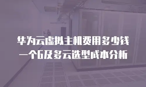 华为云虚拟主机费用多少钱一个G及多云选型成本分析