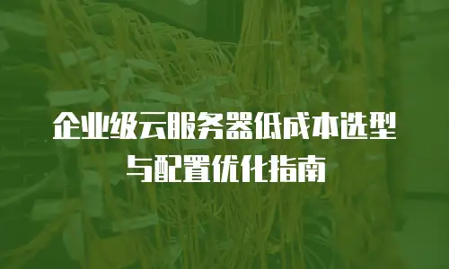 企业级云服务器低成本选型与配置优化指南