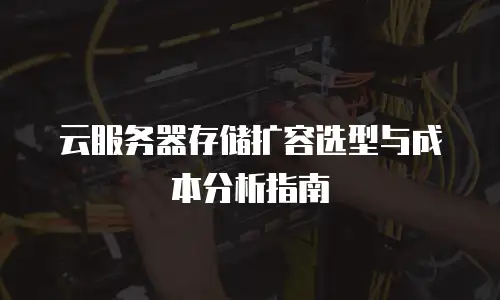 云服务器存储扩容选型与成本分析指南