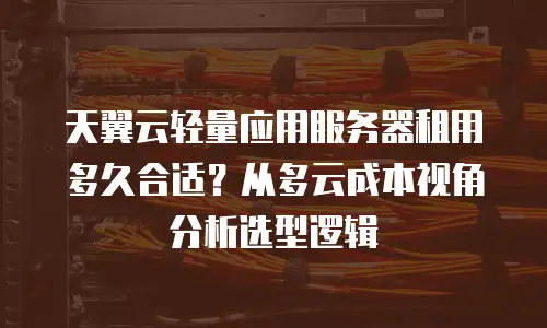 天翼云轻量应用服务器租用多久合适？从多云成本视角分析选型逻辑
