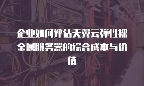 企业如何评估天翼云弹性裸金属服务器的综合成本与价值