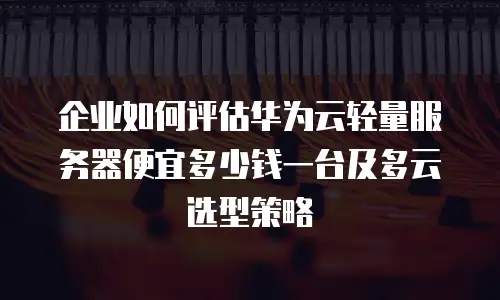 企业如何评估华为云轻量服务器便宜多少钱一台及多云选型策略