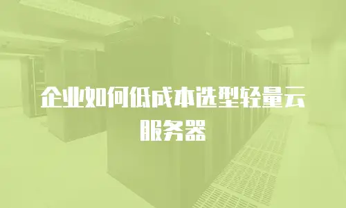 企业如何低成本选型轻量云服务器