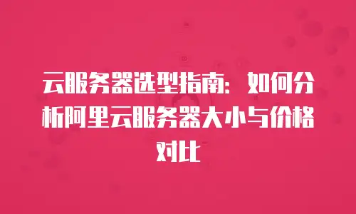 云服务器选型指南：如何分析阿里云服务器大小与价格对比