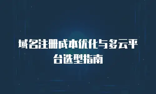 域名注册成本优化与多云平台选型指南