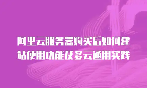 阿里云服务器购买后如何建站使用功能及多云通用实践