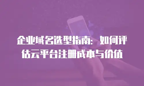 企业域名选型指南：如何评估云平台注册成本与价值
