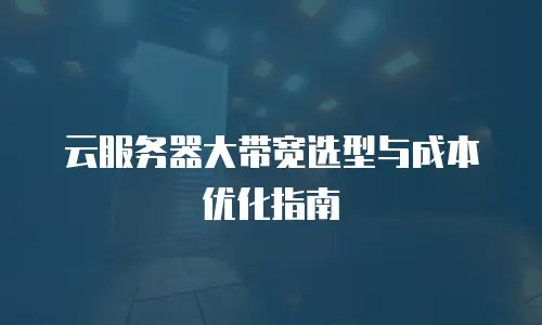 云服务器大带宽选型与成本优化指南