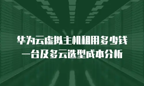 华为云虚拟主机租用多少钱一台及多云选型成本分析