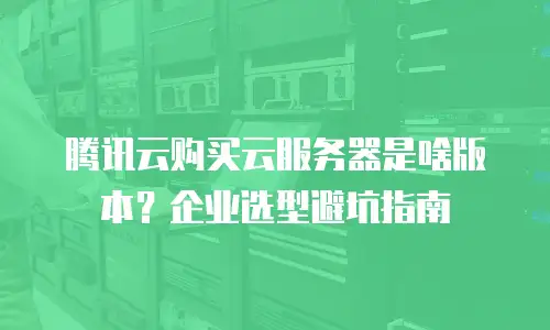 腾讯云购买云服务器是啥版本？企业选型避坑指南