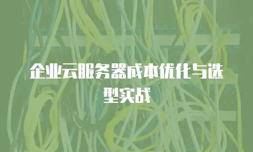 企业云服务器成本优化与选型实战