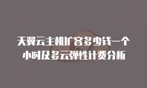 天翼云主机扩容多少钱一个小时及多云弹性计费分析