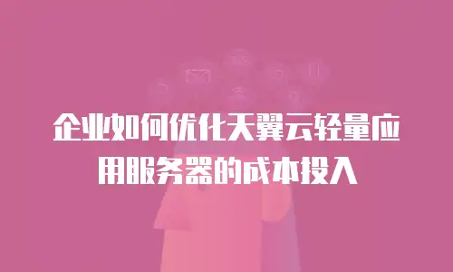 企业如何优化天翼云轻量应用服务器的成本投入