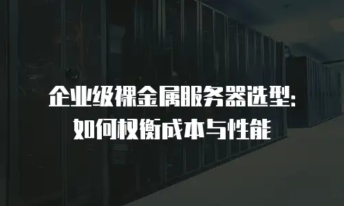 企业级裸金属服务器选型：如何权衡成本与性能