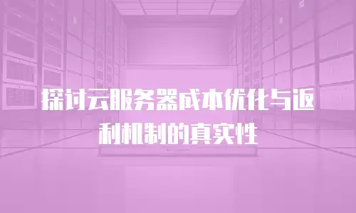 探讨云服务器成本优化与返利机制的真实性