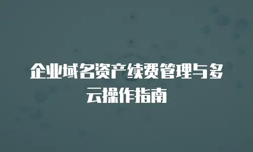 企业域名资产续费管理与多云操作指南