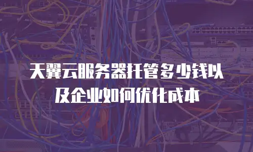 天翼云服务器托管多少钱以及企业如何优化成本