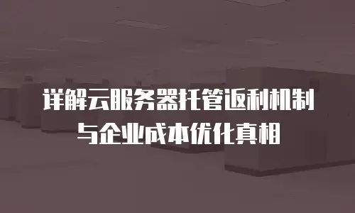 详解云服务器托管返利机制与企业成本优化真相
