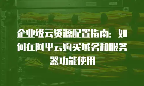 企业级云资源配置指南：如何在阿里云购买域名和服务器功能使用