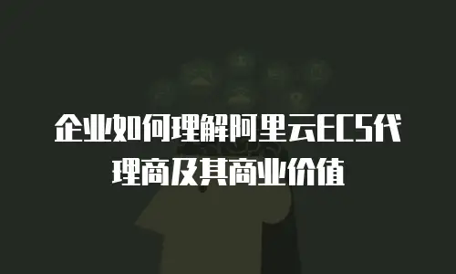 企业如何理解阿里云ECS代理商及其商业价值