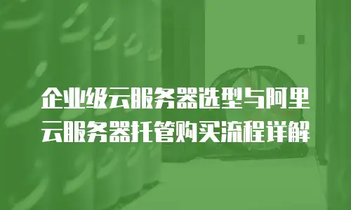 企业级云服务器选型与阿里云服务器托管购买流程详解