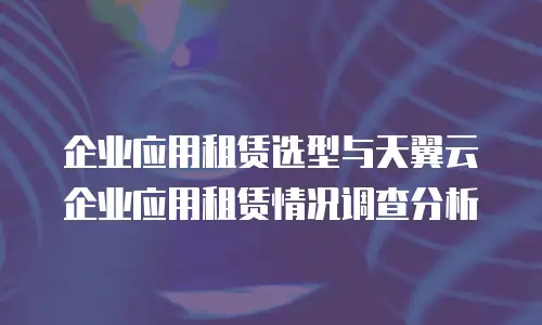 企业应用租赁选型与天翼云企业应用租赁情况调查分析