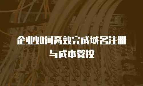 企业如何高效完成域名注册与成本管控