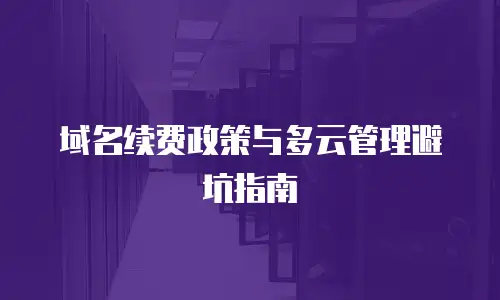 域名续费政策与多云管理避坑指南