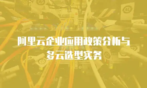 阿里云企业应用政策分析与多云选型实务