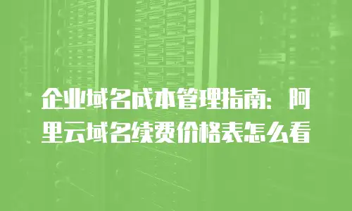 企业域名成本管理指南：阿里云域名续费价格表怎么看