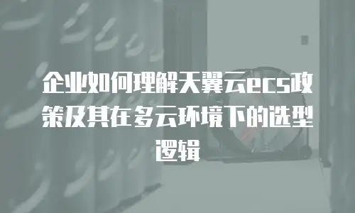 企业如何理解天翼云ecs政策及其在多云环境下的选型逻辑