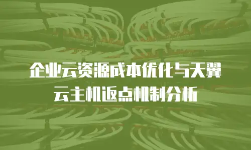 企业云资源成本优化与天翼云主机返点机制分析