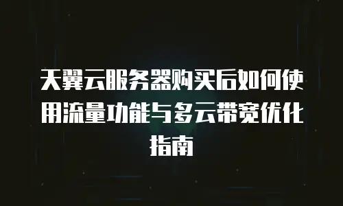 天翼云服务器购买后如何使用流量功能与多云带宽优化指南