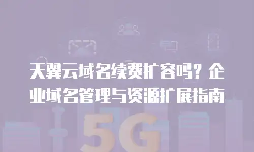 天翼云域名续费扩容吗？企业域名管理与资源扩展指南