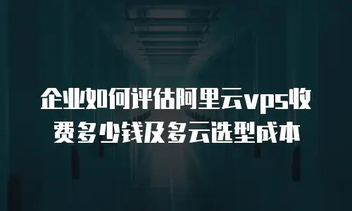 企业如何评估阿里云vps收费多少钱及多云选型成本
