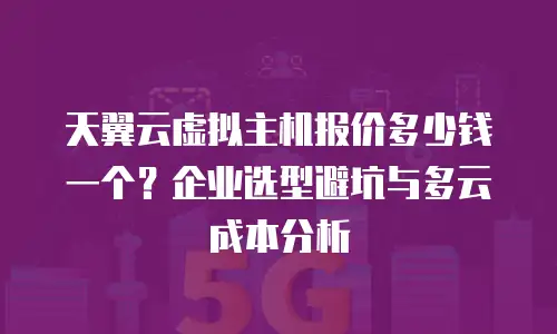 天翼云虚拟主机报价多少钱一个？企业选型避坑与多云成本分析