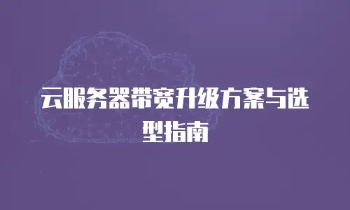 云服务器带宽升级方案与选型指南